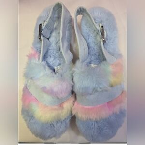 KOOLABURRA by UGG Faux Fur Slippers Pastel‎ Rainbow | Women’s 8